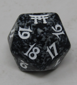 Magic the Gathering Champions of Kamigawa Black Spindown Dice - Image 1