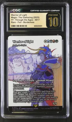 CGC Pristine 10 Warrior of Light Borderless Foil Final Fantasy Jodah Unifier - Image 1