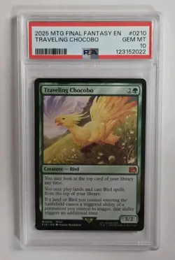 2025 MTG FINAL FANTASY #0210 TRAVELING CHOCOBO PSA 10 - Image 1