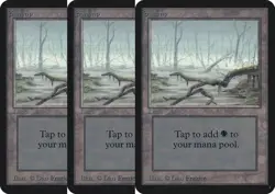 Magic MTG Alpha 3x LOT Swamp Low Branch LIGHTLY PLAYED LP Basic Land - Image 1