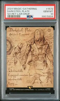 2024 MTG SECRET LAIR DROP #1572 DARKSTEEL PLATE PSA 10 - Image 1