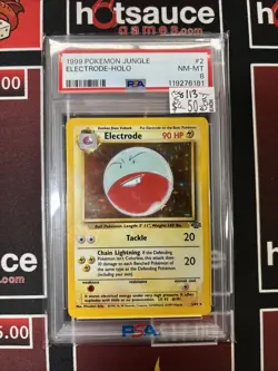 Pokemon TCG Electrode Jungle 2/64 Holo Unlimited Holo Rare PSA 8 - Image 1