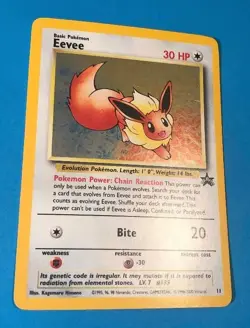 Eevee 2000 Pokemon Black Star Holo Promo #11 NM - Image 1