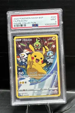 Pokemon Pikachu Sword & Shield Figure Coll. Full Art Promo SWSH020 PSA 9 Mint - Image 1