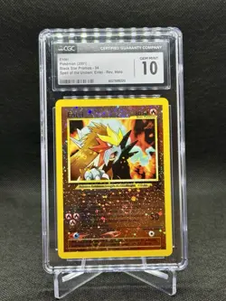 Pokemon TCG CGC 10 GEM MINT Entei Black Star Promo 34 Swirl Free Shipping - Image 1