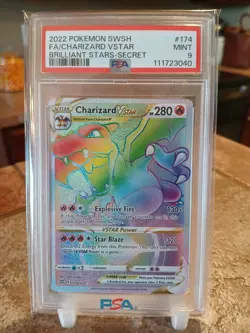 2022 Pokemon Brilliant Stars Charizard VSTAR 174/172 PSA 9 Mint - Image 1