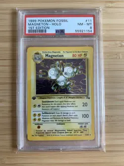 Pokemon Magneton 1st Edition Fossil Holo 11/62 PSA 8 (55921154) - Image 1
