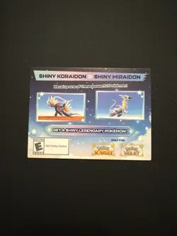 Pokemon Scarlet And Violet Serial Codes Shiny Koraidon or Miraidon UNSCRATCHED! - Image 1
