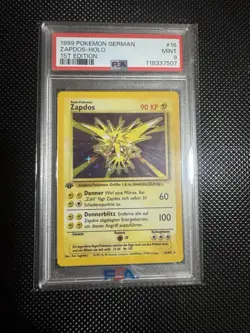 ZAPDOS-HOLO 1ST EDITION POKEMON GERMAN 1999 16 PSA 9 - Image 1