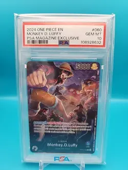 Monkey.D.Luffy (PSA Magazine) OP05-060 One Piece Promotion Cards Foil Psa 10 - Image 1