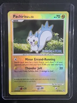 Pachirisu 35/130 Rare Diamond and Pearl Reverse Holo Stamped Pokemon Card - Image 1