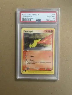 PSA 10 Cyndaquil 59/100 e Series EX Sandstorm Pokemon Card GEM MINT POP 31 - Image 1
