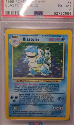 1999 Unlimited Blastoise 002/102 Base Set Holo PSA 6 Pokemon Card - Image 2