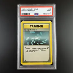 PSA 9 Energy Removal 92/102 Base Set 1999 Graded Pokemon Card - Image 1