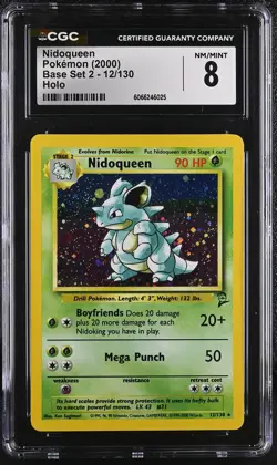 CGC 8 Nidoqueen 2000 Base Set 2 12/130 Holo Pokemon Card - Image 1