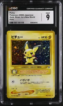 CGC 9 MINT Pichu Japanese Neo Genesis 172 Holo Pokemon Card - Image 1
