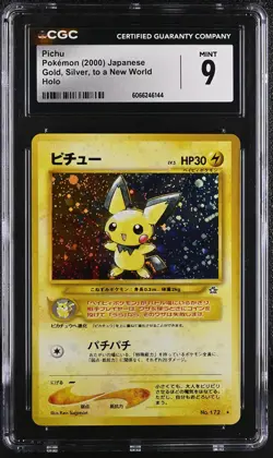 CGC 9 MINT Pichu Japanese Neo Genesis 172 Holo Pokemon Card - Image 1
