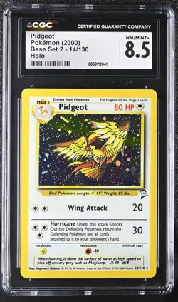 CGC 8.5 Pidgeot 2000 Base Set 2 14/130 Holo Pokemon Card - Image 1