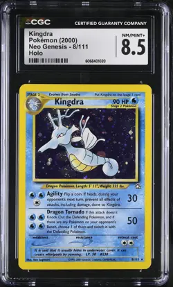 CGC 8.5 Kingdra 2000 Neo Genesis 8/111 Holo Pokemon Card - Image 1