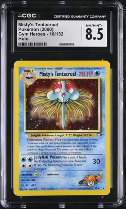 CGC 8.5 Misty's Tentacruel 2000 Gym Heroes 10/132 Holo Pokemon Card - Image 1