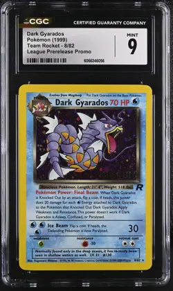 CGC 9 MINT Dark Gyarados 1999 Team Rocket 8/82 Prerelease Holo Pokemon Card - Image 1