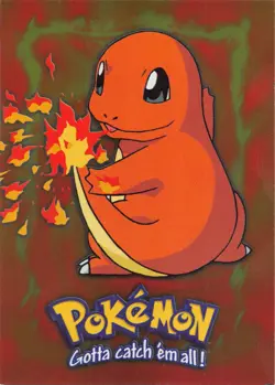 Charmander E4 of 12 - BLUE LOGO - SILVER HOLO - TOPPS Pokemon Card - NM/LP - Image 1