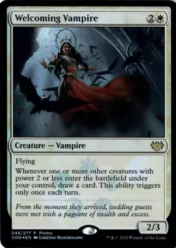 Welcoming Vampire NM/M* FOIL PROMO Crimson Vow ENGLISH 046/277 mtg -UnltdCards - Image 1