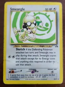Smeargle 30/75 Neo Discovery Regular Rare Vintage Pokemon TGC - Non Holo Card MP - Image 1