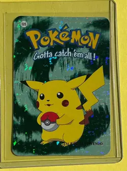 PIKACHU POKEBALL Pokemon Pocket Monsters Vending Prism Sticker Holo NM Foil - Image 1
