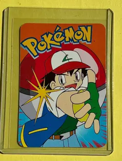 PIKACHU POKEBALL Pokemon Pocket Monsters Vending Prism Sticker Holo NM Foil - Image 2