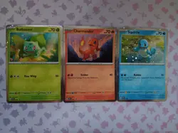 Pokemon 151 Promo Bulbasaur Charmander Squirtle SVP 046 047 048 Kanto Cosmo Holo - Image 1