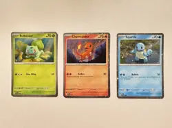Pokemon - 151 - Bulbasaur Charmander Squirtle Cosmos Promo Set 046 047 048 - Image 1