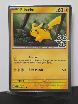 SEALED Pokemon TCG Pikachu 25/165 Snowflake Stamp Promo 2025 Holiday Calendar #A - Image 1