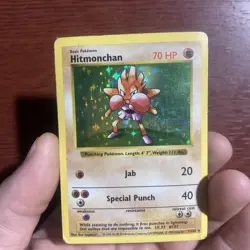 Hitmonchan 007/102 Base Set Shadowless Holo Rare Pokemon WOTC English C614 - Image 1