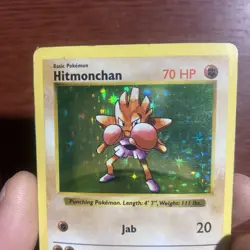 Hitmonchan 007/102 Base Set Shadowless Holo Rare Pokemon WOTC English C614 - Image 2