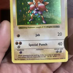 Hitmonchan 007/102 Base Set Shadowless Holo Rare Pokemon WOTC English C614 - Image 3