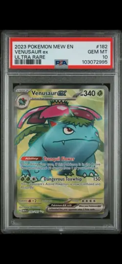 2023 POKEMON MEW EN-151 #182 VENUSAUR EX ULTRA RARE PSA 10 - Image 1