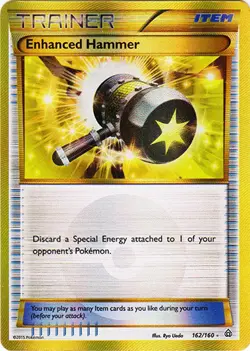 1x Enhanced Hammer - 162/160 - Secret Rare Moderately Played Pokemon XY-- Primal - Image 1