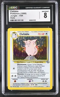 CGC 8 Clefable 1999 Jungle 1/64 Holo Pokemon Card - Image 1