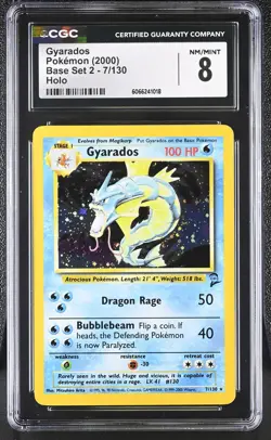 CGC 8 Gyarados 2000 Base Set 2 7/130 Holo Pokemon Card - Image 1