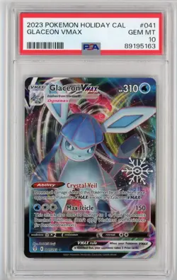 Glaceon VMAX 41 /203 Ultra Rare Pokemon 2023 Holiday Calendar Card PSA 10 - Image 1