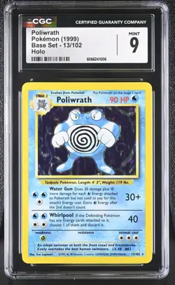 CGC 9 MINT Poliwrath 1999 Base Set 13/102 Holo Pokemon Card - Image 1
