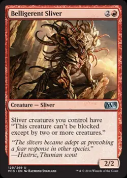 Belligerent Sliver - Light Play MTG Magic 2015 Core Set - Image 1