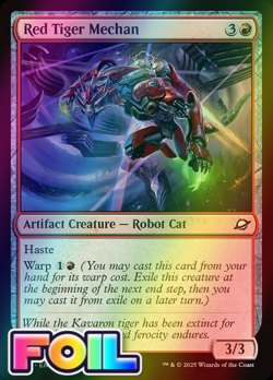 x1 Red Tiger Mechan FOIL EOE Edge of Eternities MTG 154 M/NM 1x - Image 1