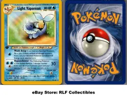 2002 Pokemon, Neo Destiny, #52/105 Light Vaporon, 1st Edition, Uncommon - Image 1