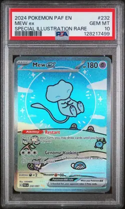 2024 POKEMON PAF EN-PALDEAN FATES SPECIAL ILLUSTRATION RARE #232 MEW EX PSA 10 - Image 1