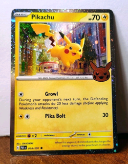 POKEMON PIKACHU 018/091 HOLO TRICK OR TRADE HALLOWEEN NM NEAR MINT - Image 1