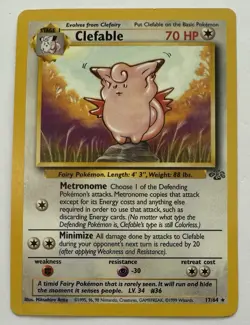 1999 Pokemon Jungle Set 17/64 Clefable - Image 1