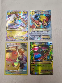 Lot of 4 Pokemon Cards Mega Venusaur, Pidgeot, Ampharos and Flareon - Image 1