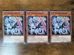 3x D/D Defense Soldier DOOD-EN002 Common Doom Of Dimensions Yugioh NM - Image 1